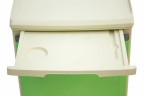 Тумба прикроватная MET TL-230 пластиковая с выдвижным столиком, на колесах, цвет зеленый